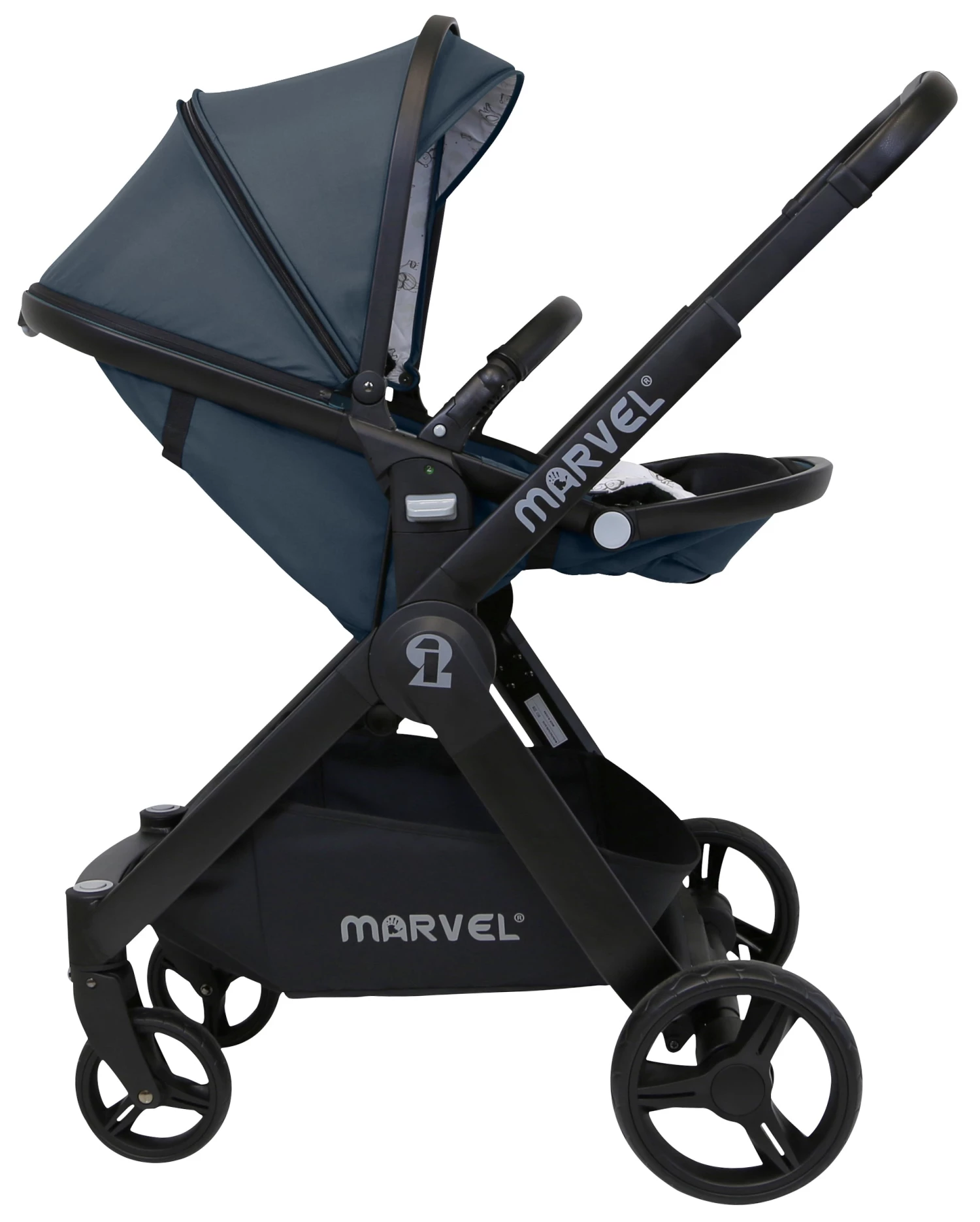 ISafe 3 In 1 Mode Marvel Travel System And Carseat - Charcoal Black