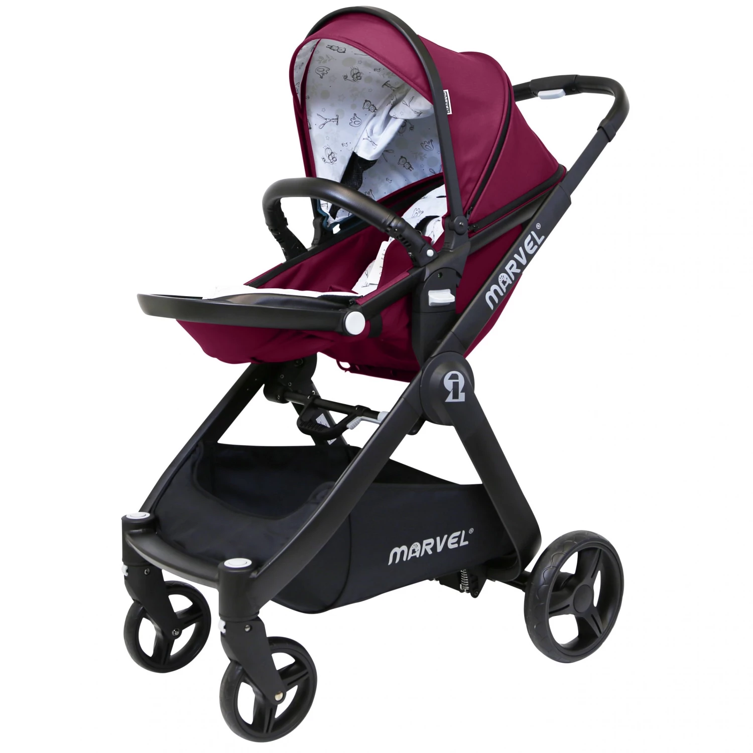 2 IN 1 Prams ISafe Marvel 3 In 1 Complete Pram System Pushchair And Carseat Marrone