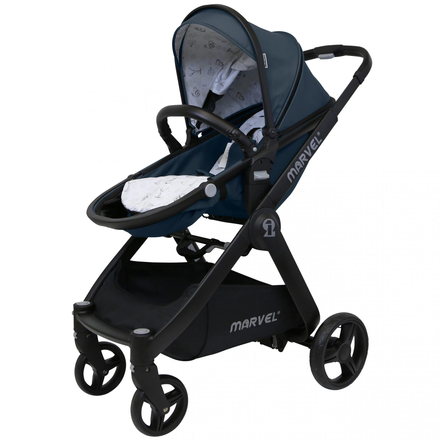 ISafe Marvel 3 In 1 Pram Travel System And Carseat Charcoal Black