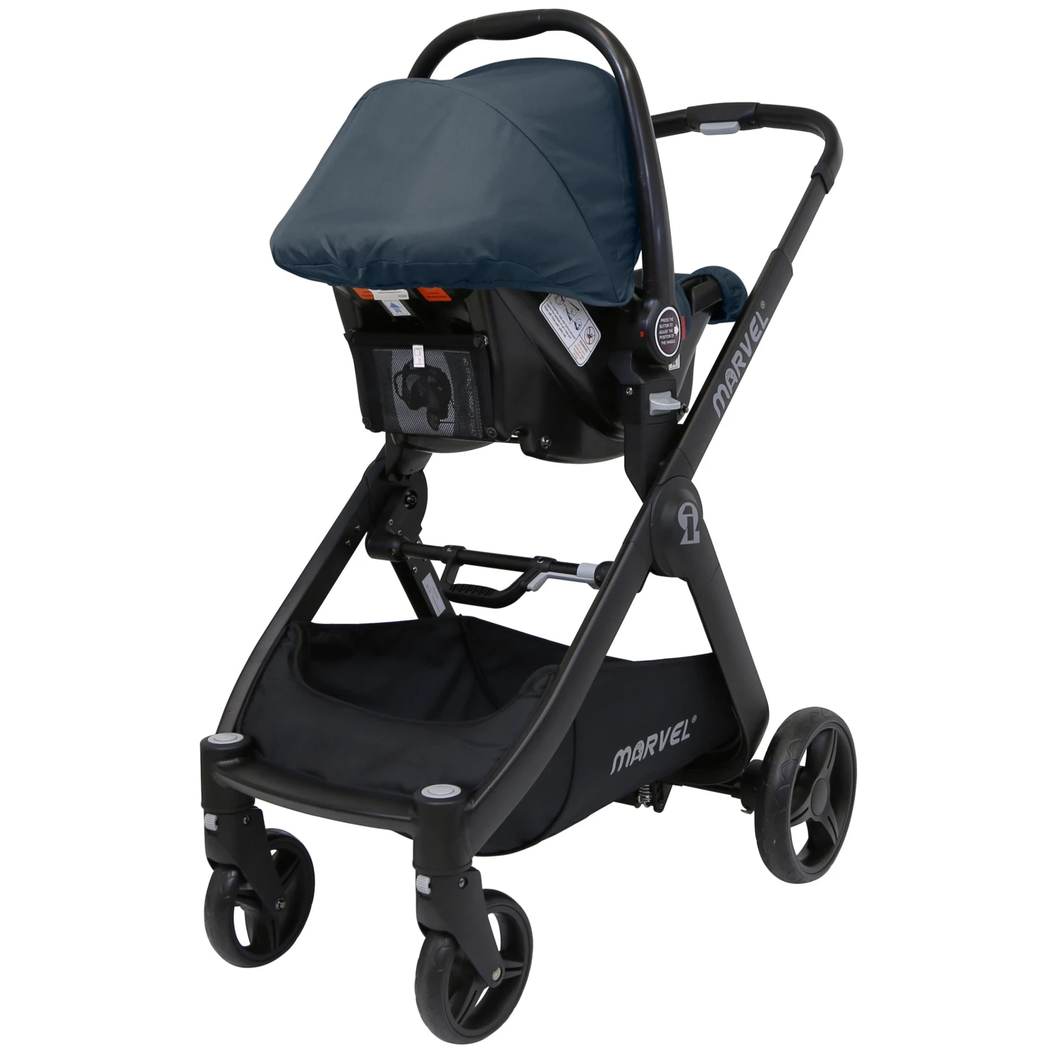 ISafe Marvel 3 In 1 Complete Pram System Pushchair And Carseat - Charcoal Black