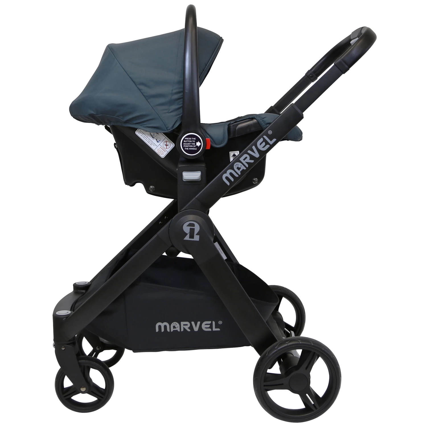 ISafe Marvel 3 In 1 Complete Pram System Pushchair And Carseat - Charcoal Black