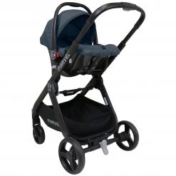 Travel Systems 3 In 1 Pram Travel System Pushchair All Terrain ISafe Marvel Charcoal Black
