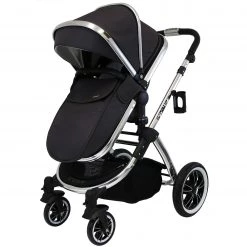 IVogue 3 In 1 Prams IVogue Silver Shadow 3in1 Pram Stroller Travel System (Inc. Car Seat & Isofix Base)