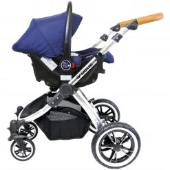 ISafe 3 In 1 Prams IVogue Royal Blue 3in1 Pram Stroller Travel System (Car Seat Included)