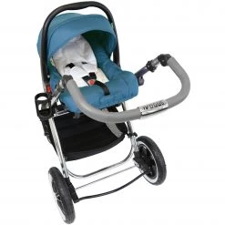3 In 1 Pram Systems IVogue Teal 3in1 Pram Stroller Travel System With Carseat Changing Bag Raincover