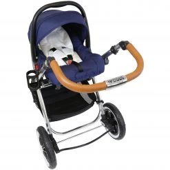 ISafe 3 In 1 Prams IVogue Royal Blue 3in1 Pram Stroller Travel System (Car Seat Included)