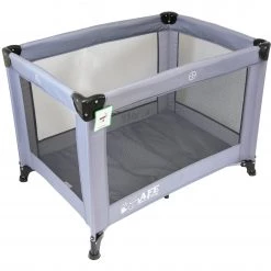 ISafe Roll & Play (96 Cm X 66 Cm) Luxury Travel Cot / Playpen (Grey) + 3 Inch Foam Mattress
