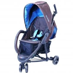 Baby Travel Strollers & Buggies Baby Stroller ISafe 3 Wheeler Pram Visual 3 - Brown / Blue Buggy