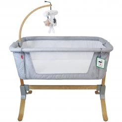 Cribs | Coo Sleepers ISafe Cosy Cuddler Bedside Baby Coo Sleeping Crib - (Grey) (Solid Wood)