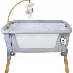 Cribs | Coo Sleepers ISafe Cosy Cuddler Bedside Baby Coo Sleeping Crib - (Grey) (Solid Wood)