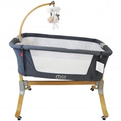 Cribs | Coo Sleepers ISafe Cosy Cuddler Bedside Baby Coo Sleeping Crib - (Dark Grey) (Solid Wood)
