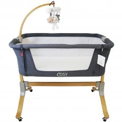 Cribs | Coo Sleepers ISafe Cosy Cuddler Bedside Baby Coo Sleeping Crib - (Dark Grey) (Solid Wood)