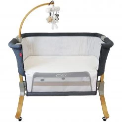 Cribs | Coo Sleepers ISafe Cosy Cuddler Bedside Baby Coo Sleeping Crib - (Dark Grey) (Solid Wood)
