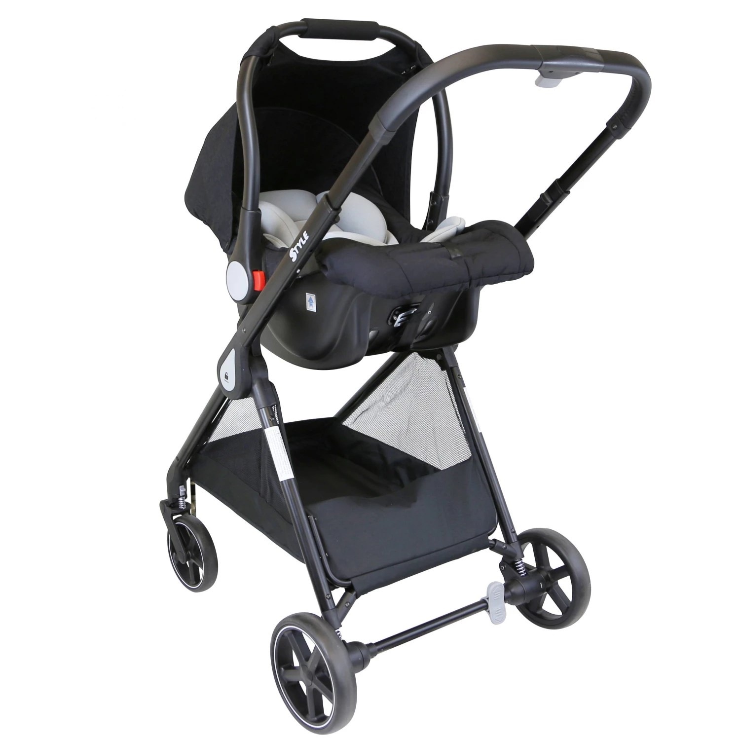 ISafe 3 In 1 Prams IStyle 3 In 1 Pram Travel System (Pretty Pink) Including Rain Cover And Changing Bag.