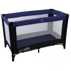 ISafe Rest & Play Luxury Travel Cot/Playpen - Navy (Black/Navy) 120 Cm X 60 Cm Complete With Mattress