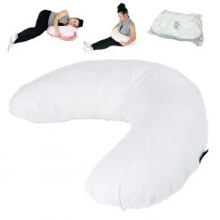 ISafe Pregnancy Ease And Feeding Pillow - White + Vacuum Storage Bag + Pillow Case Support Pillows