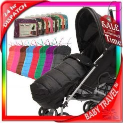 Baby Travel Black Footmuff To Fit Maclaren Techno Xt Buggy Pram