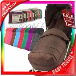 Baby Travel Accessories - Raincovers New Luxury Footmuff - Hot Chocolate Fit Maclaren Quest Triumph Techno