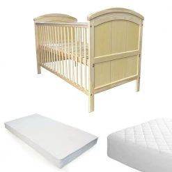 ISafe Cot Bed Toddler Bed - Liam (Natural Pine) With Sprung Mattress Cots | Cotbeds