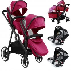 Tandems ISafe Me&You INLINE SIENNA - With Second Seat & X2 ISafe Car Seats
