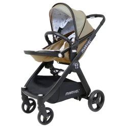 ISafe 3 In 1 Prams ISafe Marvel 2in1 Pram Travel System And Carseat - Sandstone