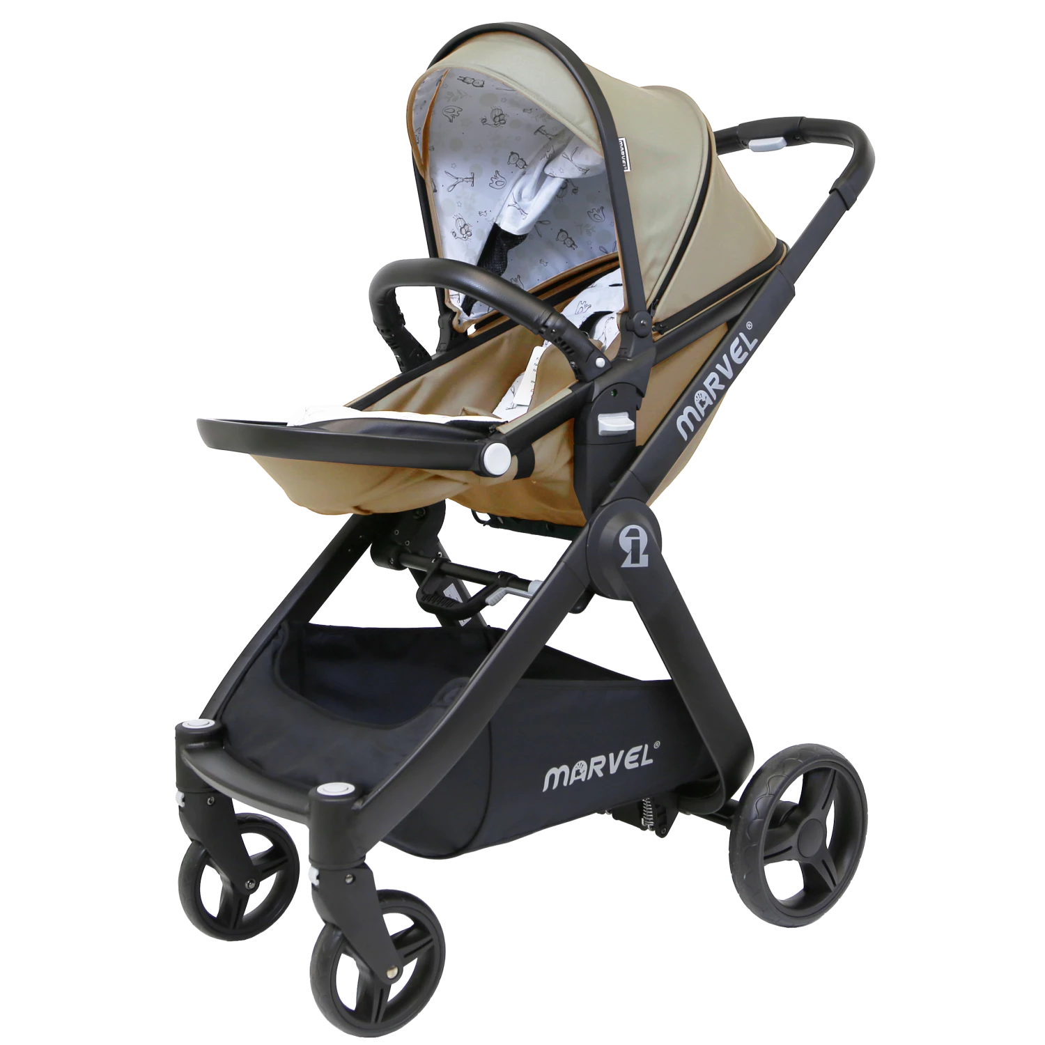 ISafe 3 In 1 Prams ISafe Marvel 2in1 Pram Travel System And Carseat - Sandstone