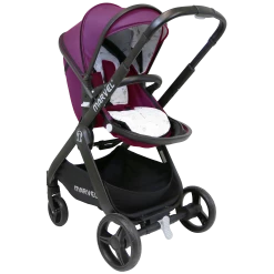 ISafe 3 In 1 Mode Marvel Travel System And Carseat - Marrone + Isofix Base Marvel 3 In 1 Prams