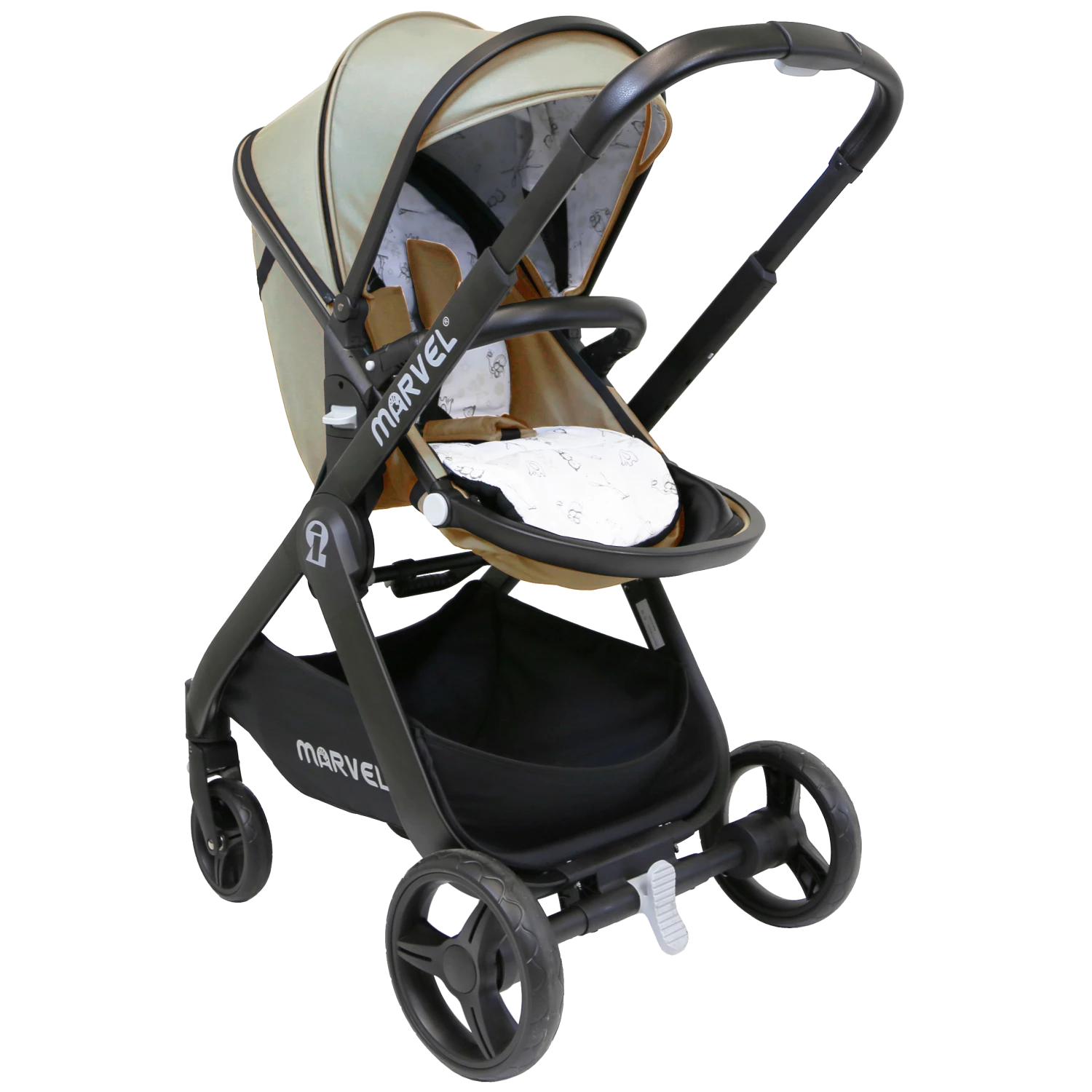 ISafe 3 In 1 Prams ISafe Marvel 2in1 Pram Travel System And Carseat - Sandstone
