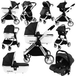 ISafe Marvel 3 In 1 Pram Travel System (With Car Seat & Carrycot) 3 In 1 Pram Systems