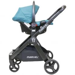 ISafe 3 In 1 Mode Marvel Travel System And Carseat - Marrone + Isofix Base Marvel 3 In 1 Prams