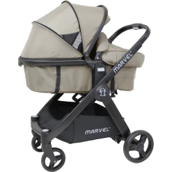 ISafe 3 In 1 Prams ISafe Marvel 2in1 Pram Travel System And Carseat - Sandstone