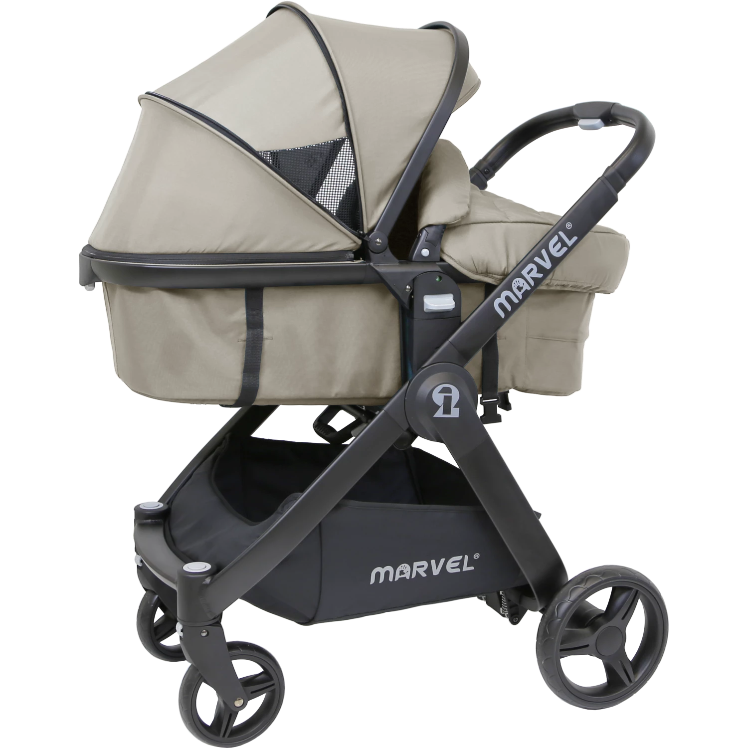 ISafe 3 In 1 Prams ISafe Marvel 2in1 Pram Travel System And Carseat - Sandstone