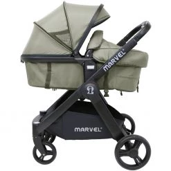ISafe Marvel 3 In 1 Complete Pram System Pushchair And Carseat - Sandstone + Isofix Base Marvel 3 In 1 Prams