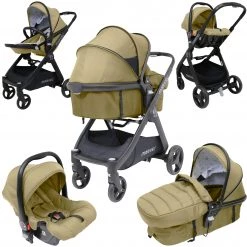 3 In1 Pram System And Pushchair All Terrain ISafe Marvel SandStone