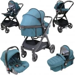 Marvel 3 In 1 Prams ISafe 3 In 1 Mode Marvel Travel System And Carseat - Teal