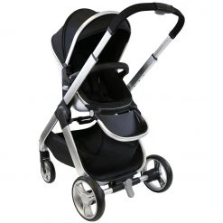 3 In 1 Pram Systems ISafe Marvel 3in1 Pram Black Pearl Pram Travel System Luxury Carrycot Car Seat & Luxury Changing Bag