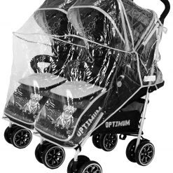 Double Twin Baby Stroller Optimum Owl And Button With Changing Bag