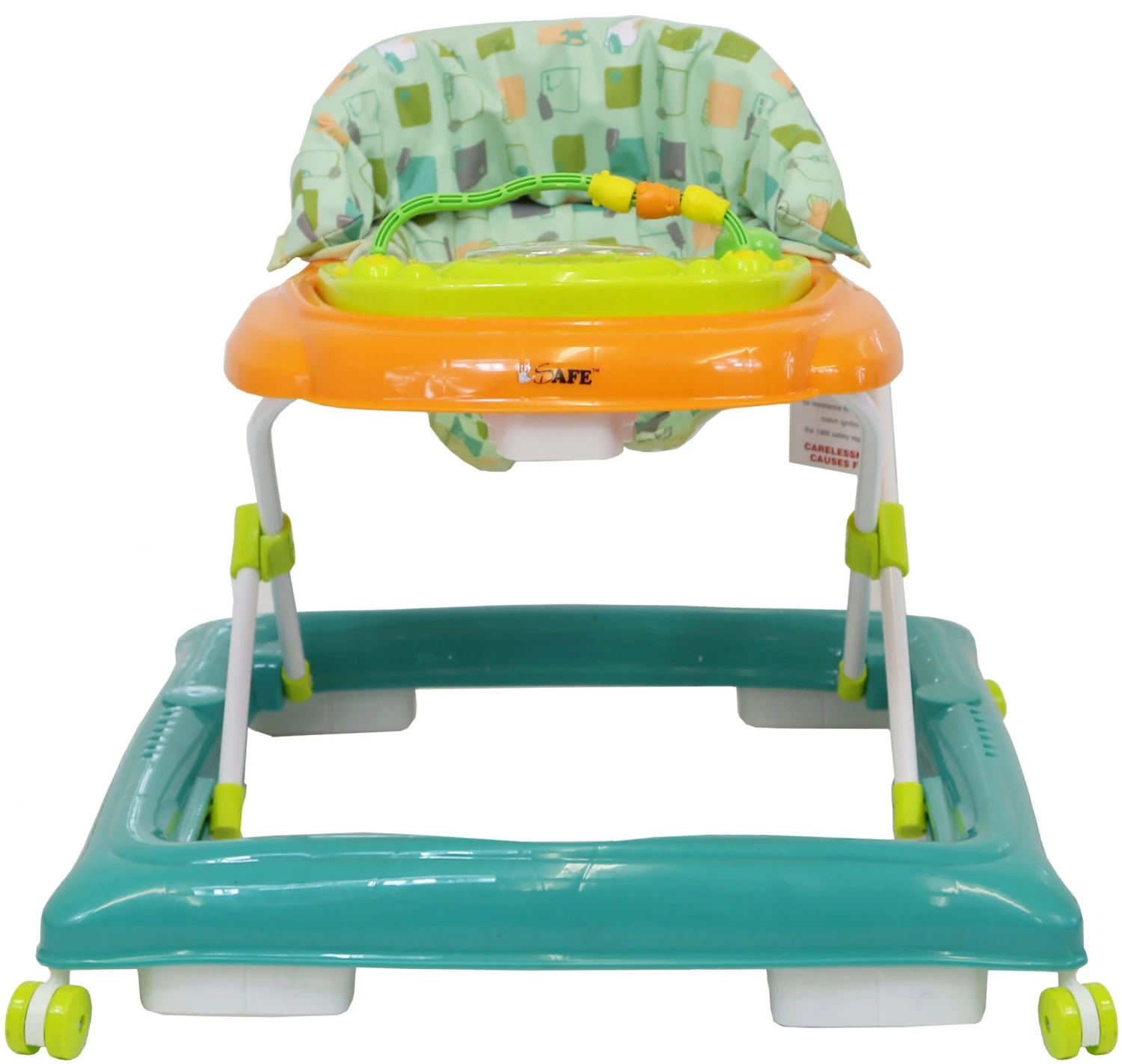 2 In 1 Walker & Rockers ISafe Play Time Baby Walker - Green/Orange