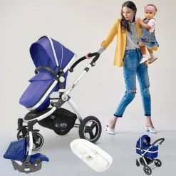 ISafe 3 In 1 Pram System Navy (Blue) Travel System