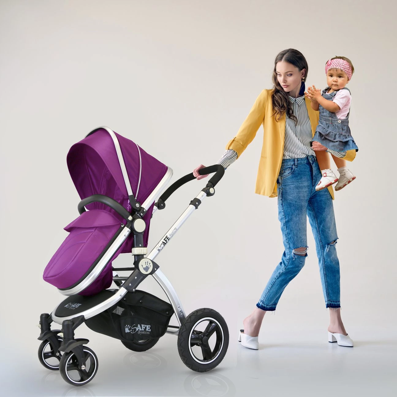 ISafe 3 In 1 Pram System Plum (Purple) Travel System