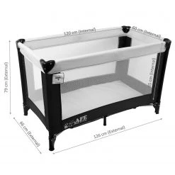 ISafe Rest & Play Luxury Travel Cot Playpen - Purple (Black/Plum) 120 Cm X 60 Cm Rest & Play Collection