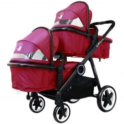ISafe Tandem Pram Me&You - Plum (Purple) + ISafe Infant Carseat Group 0+ Tandems