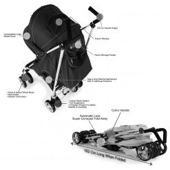 ZeTa Vooom TWILIGHT - Raspberry (Baby Stroller Including Rain Cover)