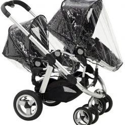 3 In 1 Pram System Rain Covers X2 Rain Covers For ICANDY Peach Main Seat Unit & Second Seat When Tandem Mode