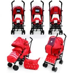 Limited Edition Strollers ISafe Media Viewing Bow Dots Stroller Buggy Complete Package (Clearance)