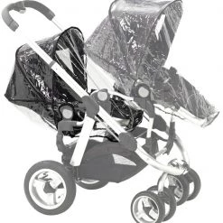 3 In 1 Pram System Rain Covers X2 Rain Covers For ICANDY Peach Main Seat Unit & Second Seat When Tandem Mode