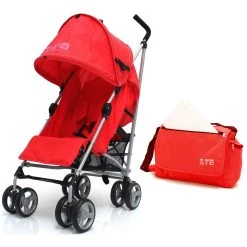 Zeta Vooom Stroller Warm Red + Changing Bag + Rain Cover Holiday Strollers