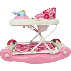 ISafe 2 In 1 Walk & Rock (Petal Pink) Baby Walker Rocker And Entertainer 2 In 1 Walker & Rockers