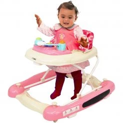 2 In 1 Walker & Rockers ISafe Foldable Baby Walker Rocker Entertainers Walk Along Activity Centres
