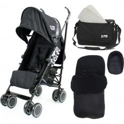 Strollers & Buggies Zeta Citi Stroller BLACK Package - Complete With Rain Cover, Changing Bag & Footmuff